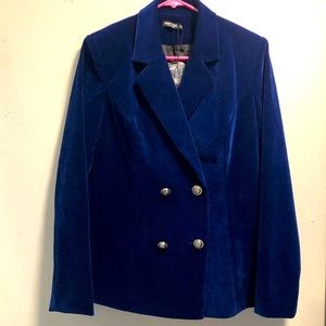 Blue Velour/Velvet Blazer